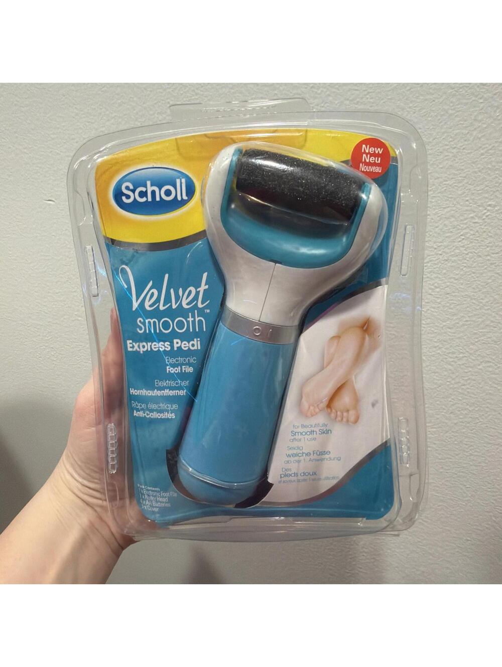 Velvet Smooth Express Pedi Electric Foot File with Diamond Roller - Blue